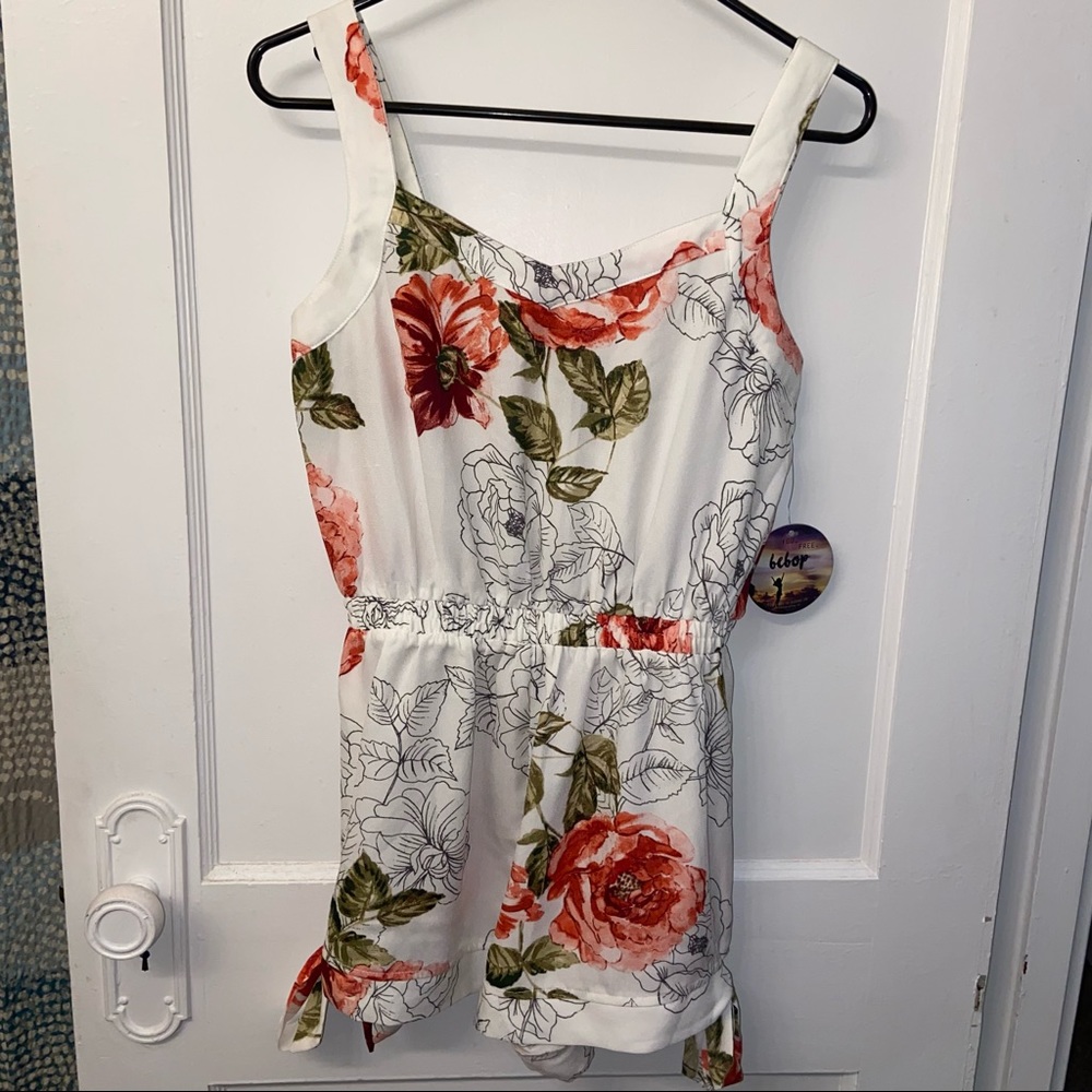 White Floral Romper